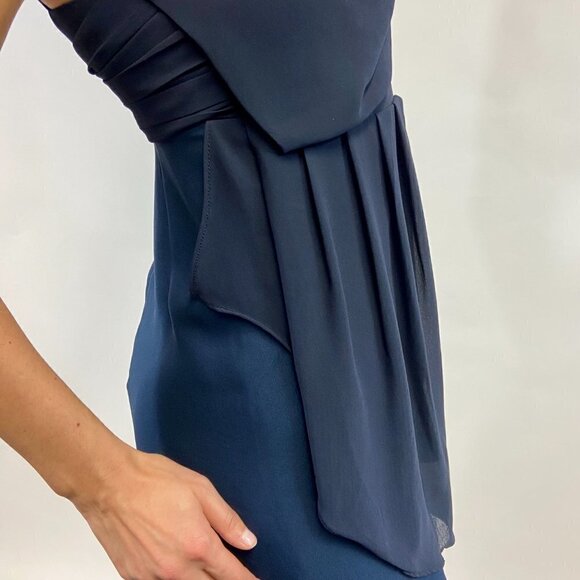 MM Couture Navy Two-Tone Spaghetti Strap Cocktail Dress, Small - Picture 10 of 15